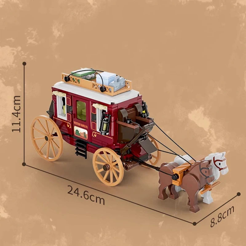 293PCS LED Western Stagecoach Building Blocks - Fun Educational Toy