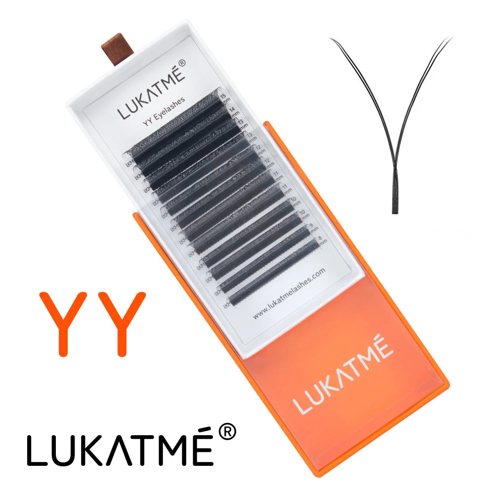 LUKATME 8PC Premade YY W Shape Curl Eyelash Extensions Mix Style