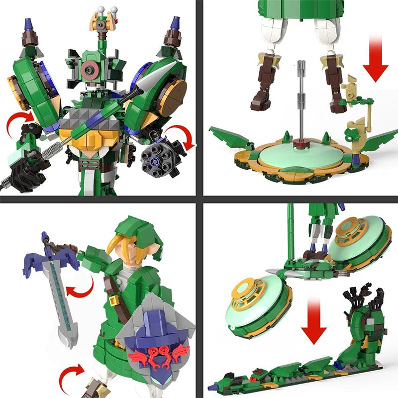 3-in-1 Anime Building Block Figure Set - Detailed Display Toy