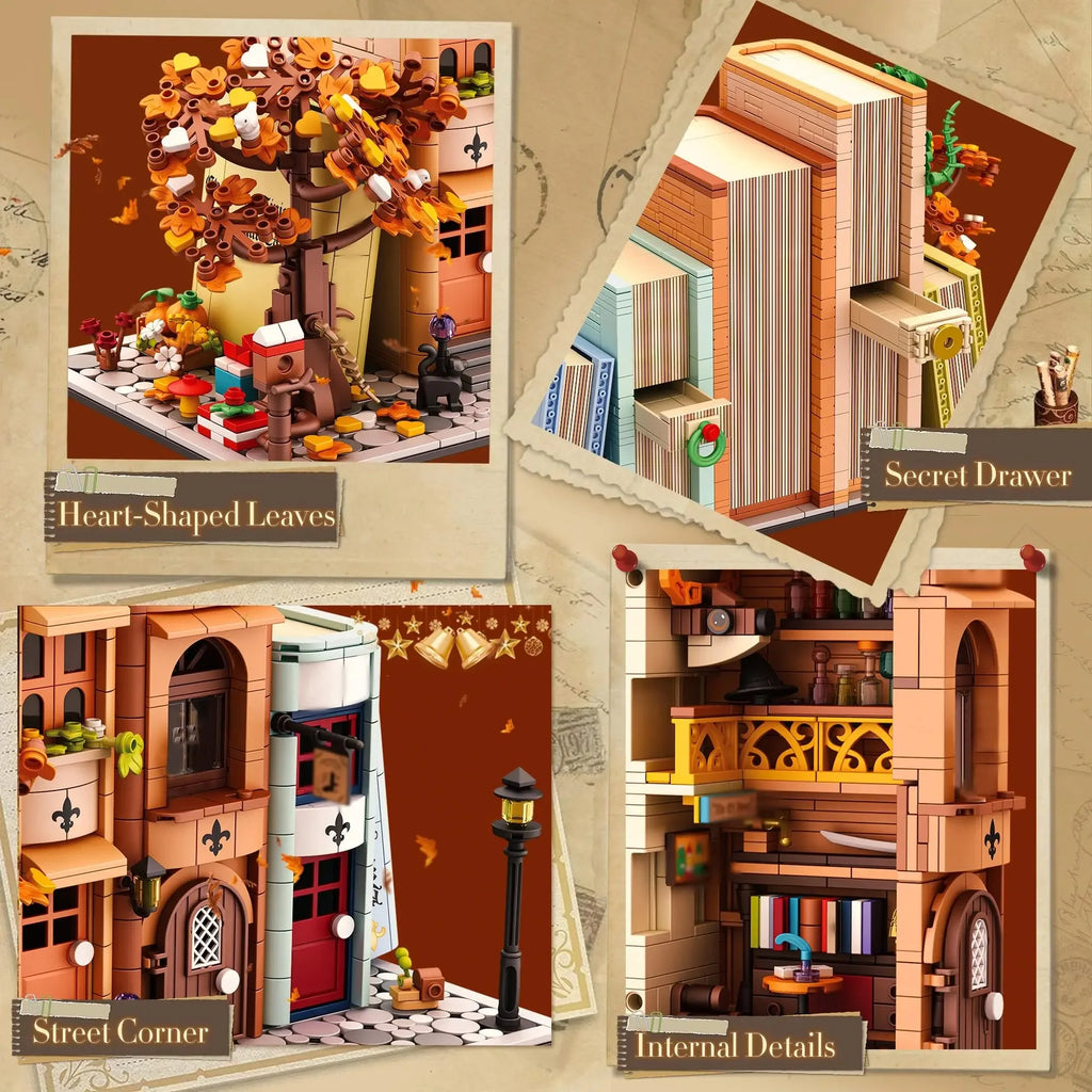 1488PCS Creative Medieval Street View Building Blocks Set