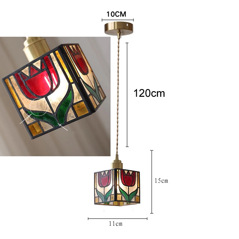 Vintage Pendant Lamp - Colorful Glass Chandelier for Home Decor