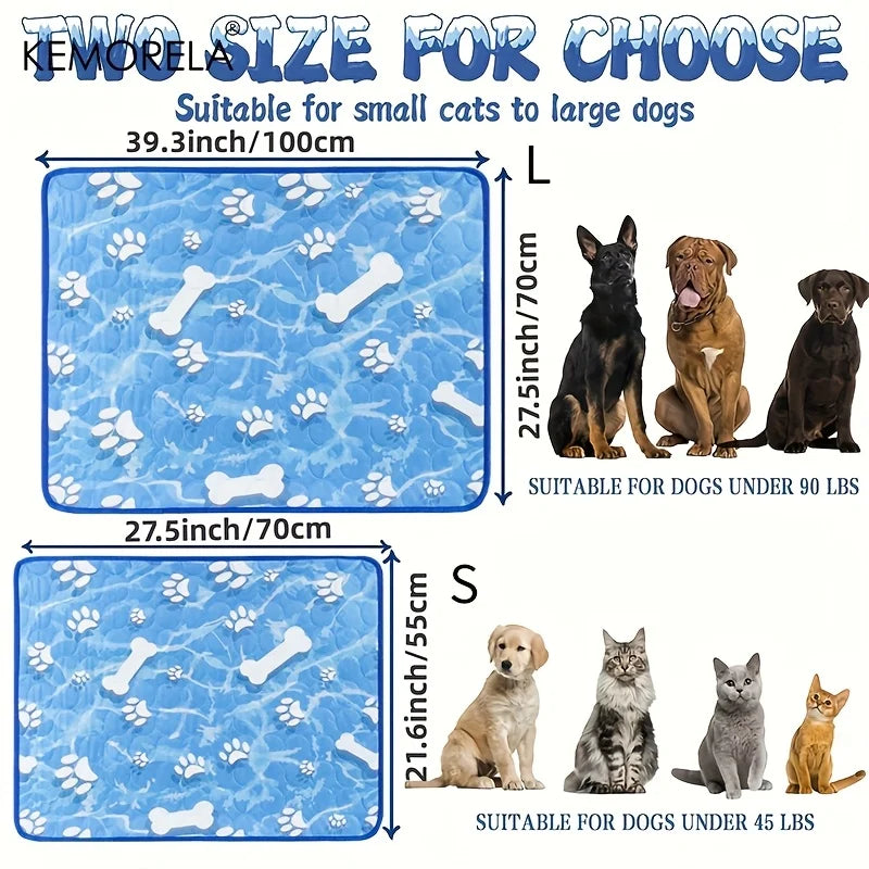 KEMORELA Large Self-Cooling Dog & Cat Pad - Washable, Durable Comfort
