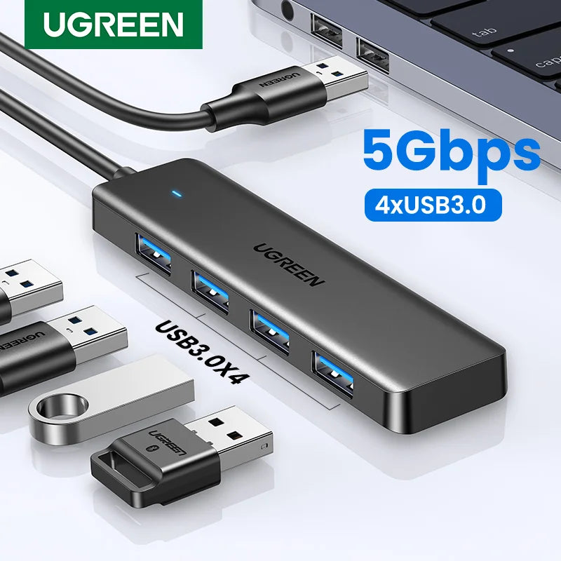 UGREEN USB 3.0 Hub - 4-Port Splitter for High-Speed Data Transfer
