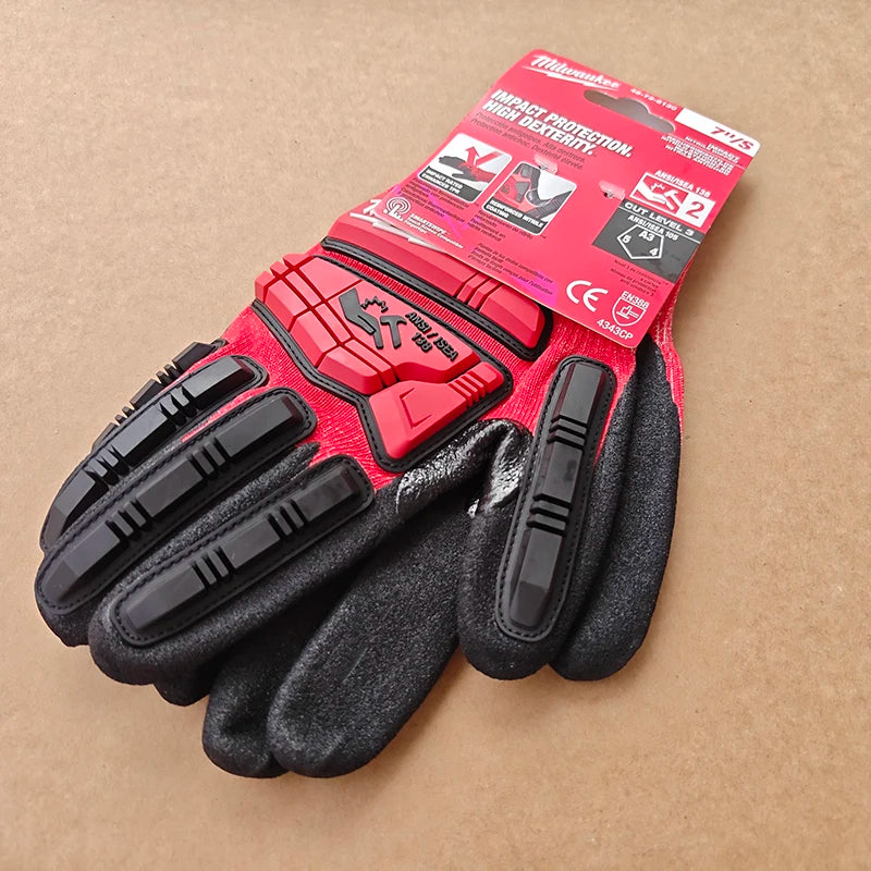 Milwaukee Level 3 Nitrile-Dipped Cut & Impact Resistant Work Gloves