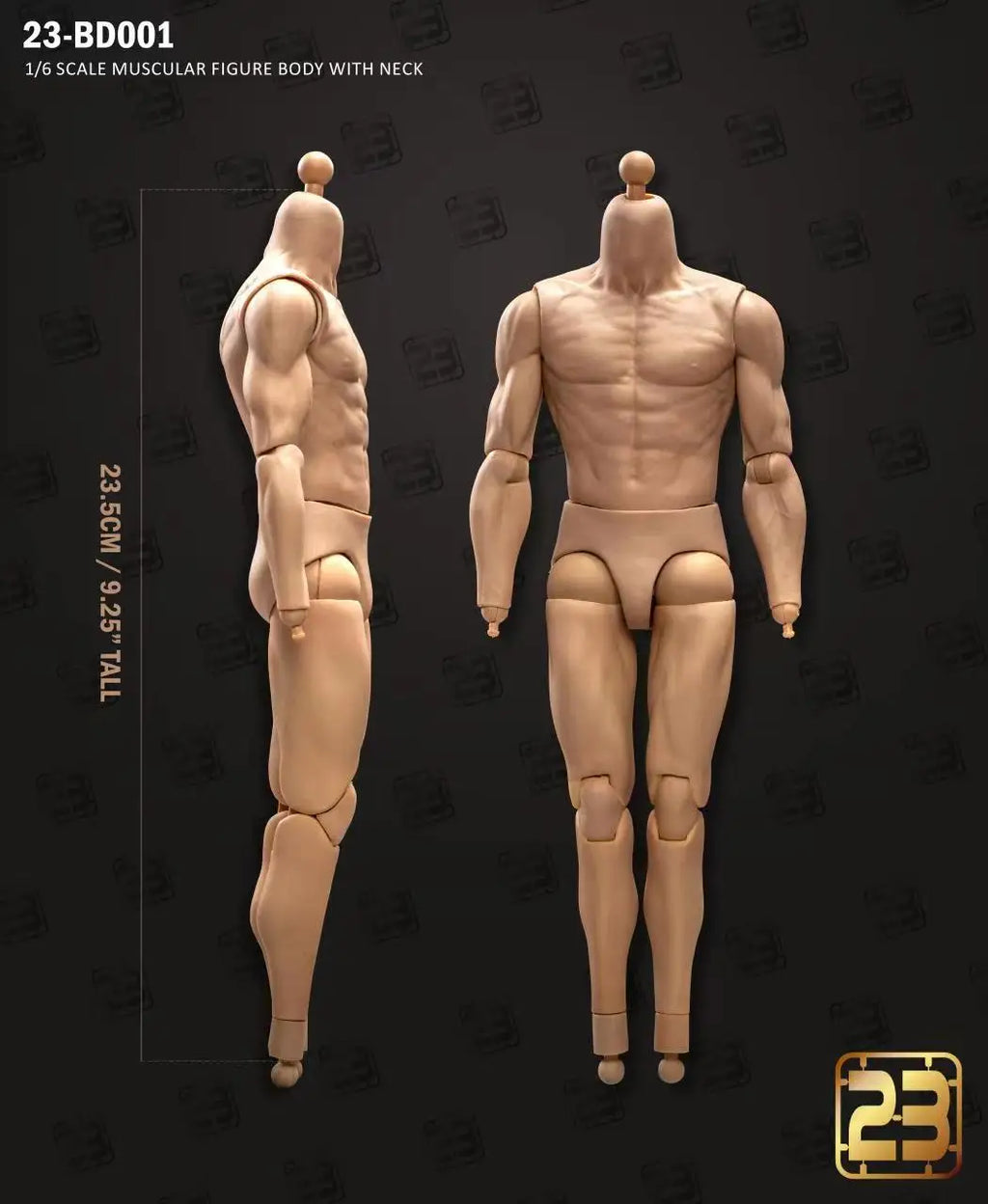 23TOYS 1/6 Muscle Joint Body Action Figure - Strong Soldier Toy