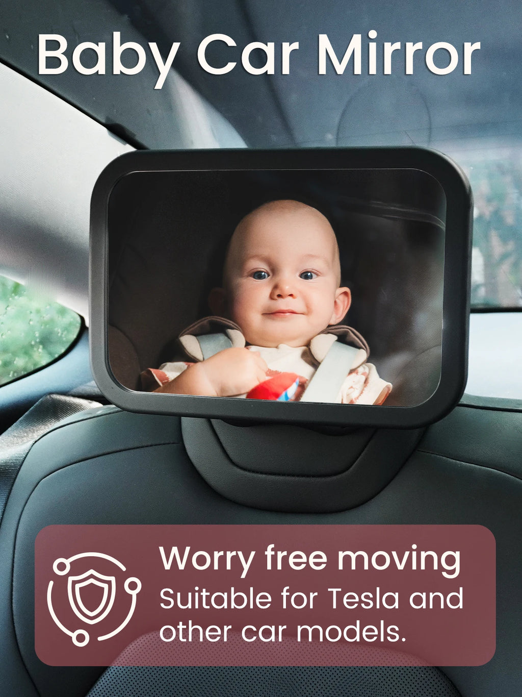 Shatterproof Baby Car Rear View Mirror - Clear Vision for Safety