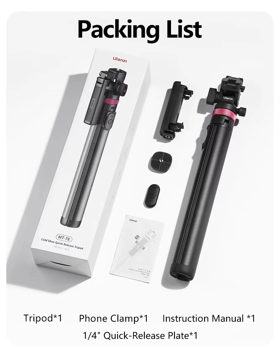 Ulanzi MT-78 Quick-Release Tripod for Camera & Smartphone | 1.85m Height