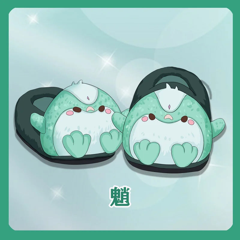 Cozy Genshin Impact Plush Slippers for Anime Fans - Scaramouche & Xiao