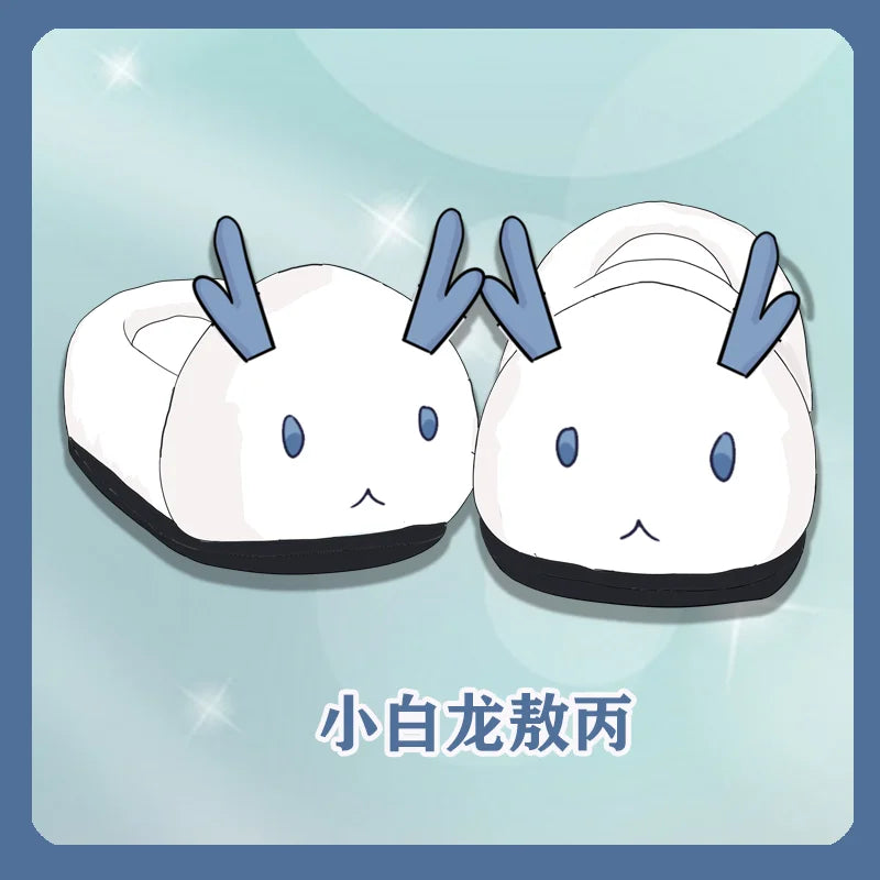 Cozy Genshin Impact Plush Slippers for Anime Fans - Scaramouche & Xiao