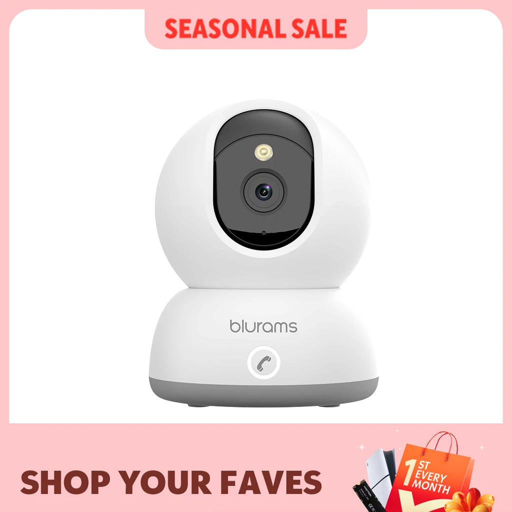 2K Indoor Security Camera with 360° View & Two-Way Audio