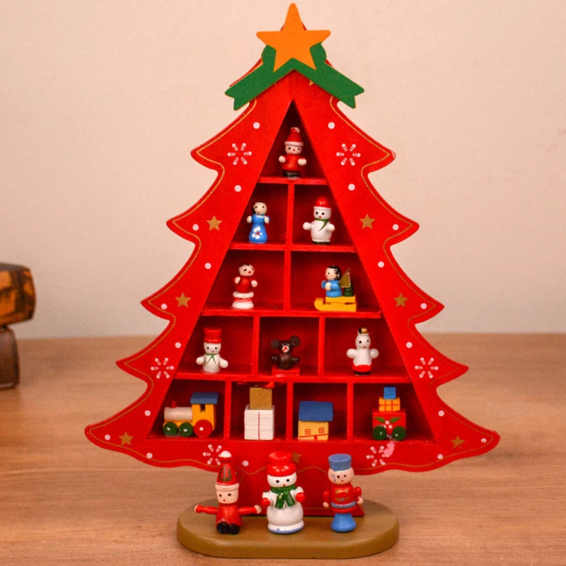 Creative 3D Wooden Christmas Tree Table Decoration - Festive Home Accent