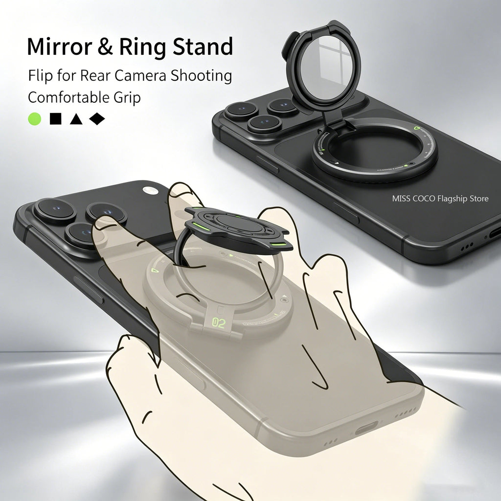 Double-Sided Magnetic Finger Ring Holder for Phone – Portable & Versatile