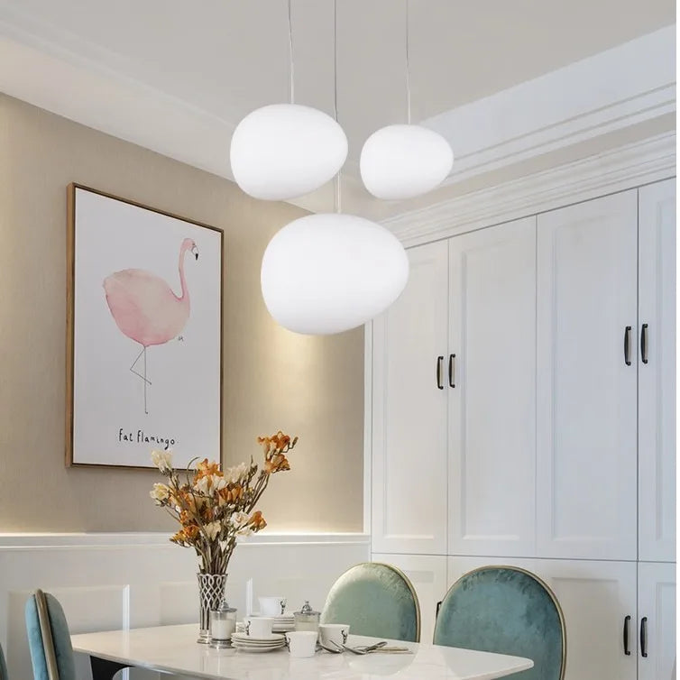 Glass Cobblestone Chandelier - Nordic Pendant Lighting for Stylish Spaces
