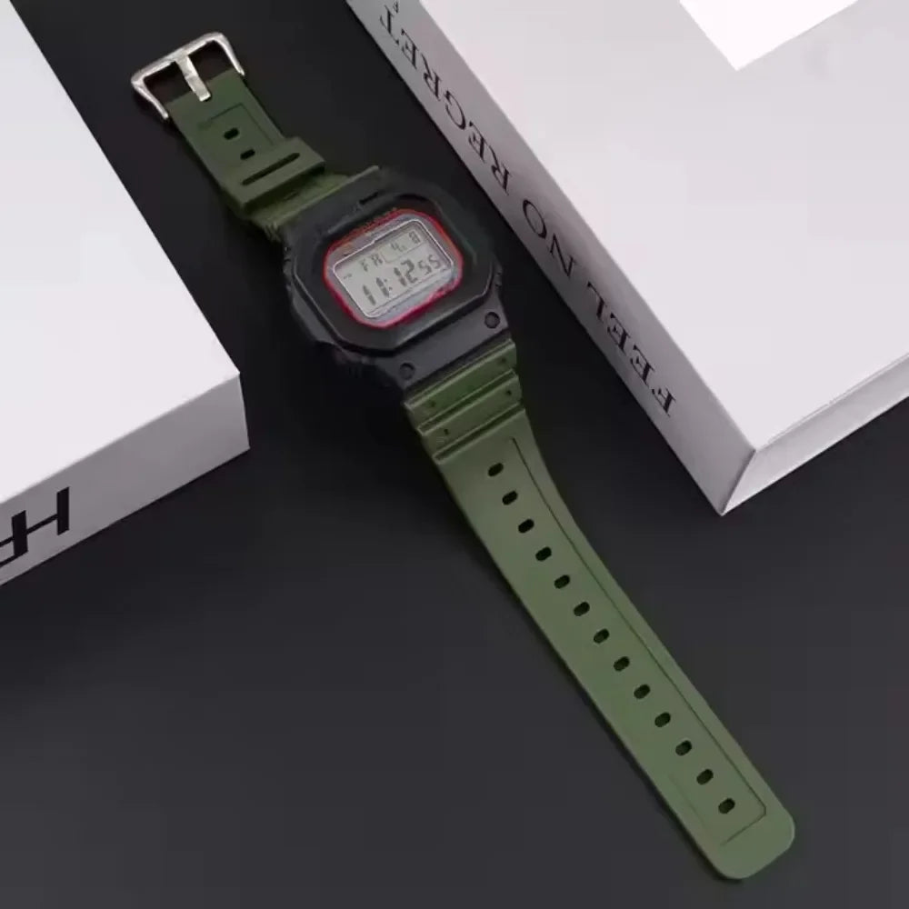 16mm Waterproof Silicone Watch Strap for Casio Models | Silver Buckle
