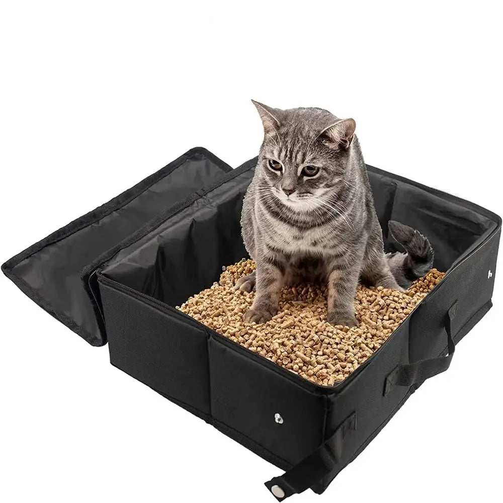 Portable Foldable Cat Litter Box - Waterproof Travel Pet Toilet