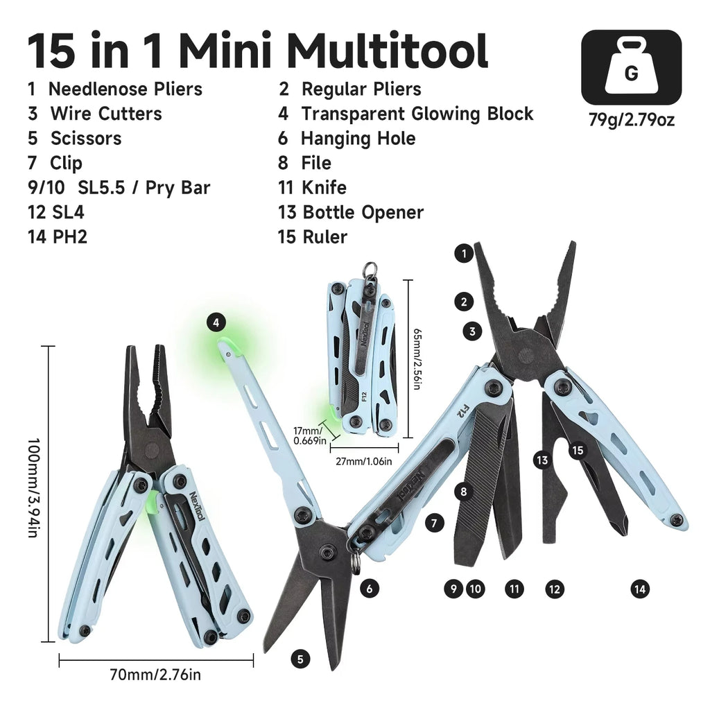 NexTool Mini Flagship F12 13-in-1 Multi-Tool: EDC Folding Tool