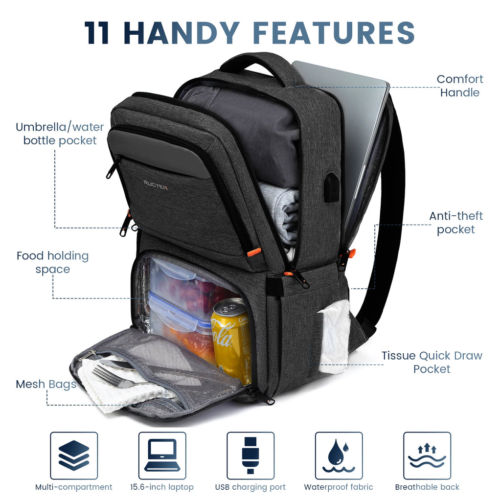 Insulated Backpack Cooler - Large Capacity Picnic & Travel Bag