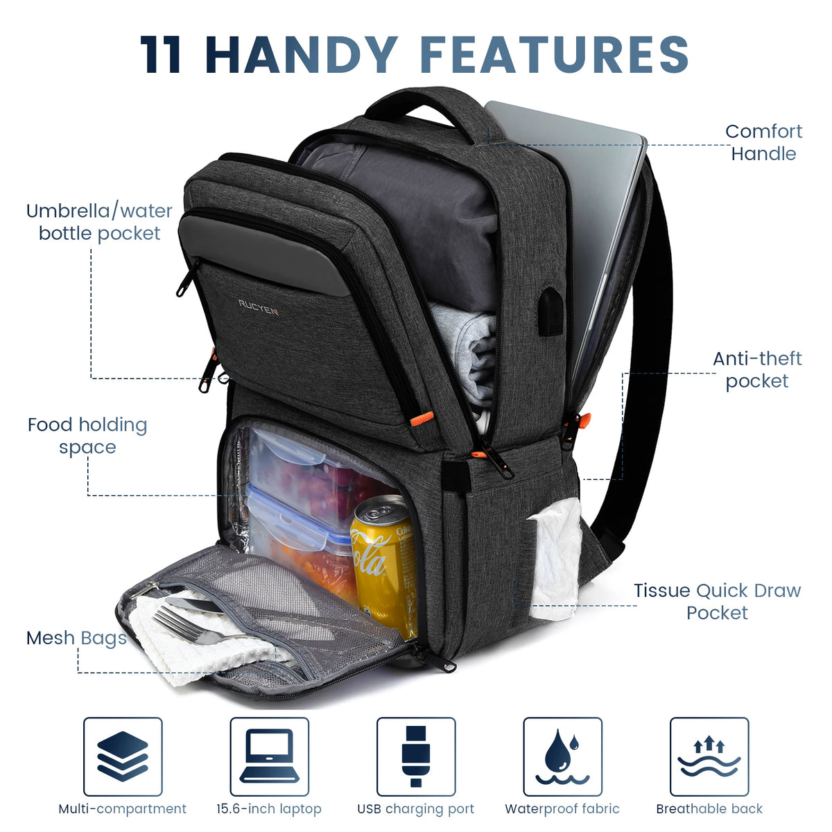 Insulated Backpack Cooler - Large Capacity Picnic & Travel Bag