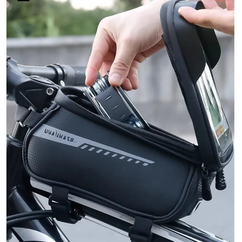 Waterproof Bike Frame Bag with Touch Screen & Sun Visor - Cycling Gear