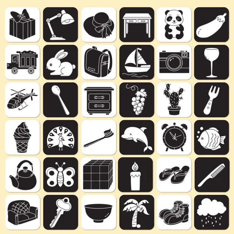 Montessori Visual Stimulation Cards for Baby – High Contrast Learning Toy