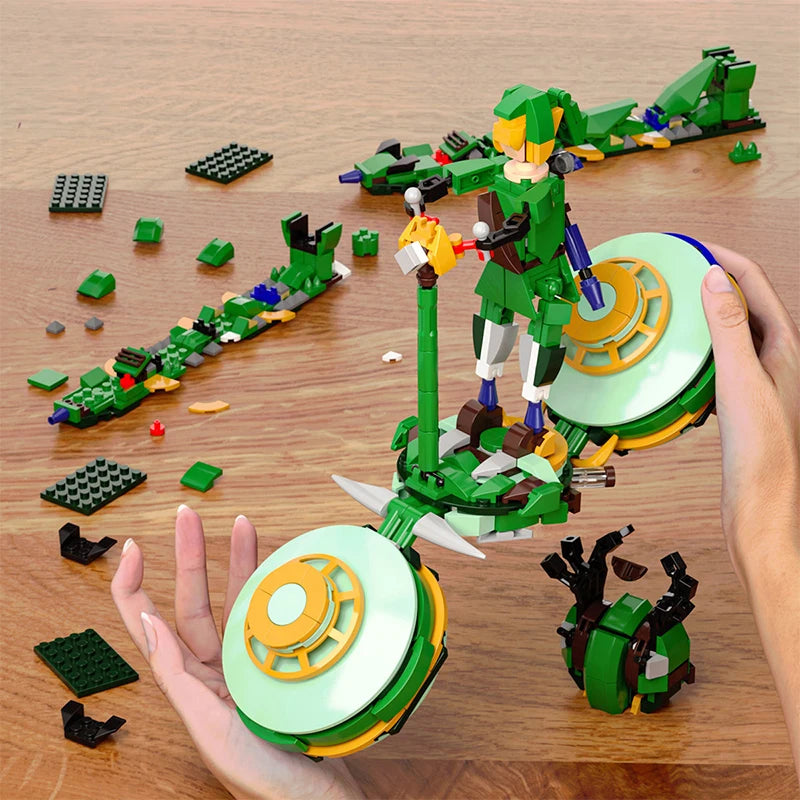 3-in-1 Anime Building Block Figure Set - Detailed Display Toy