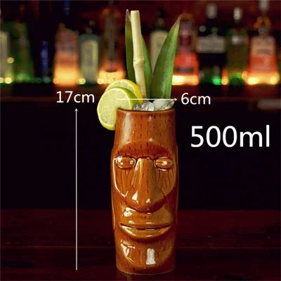 Colorful 450ml Hawaii Tiki Mug - Perfect for Cocktails & Beverages
