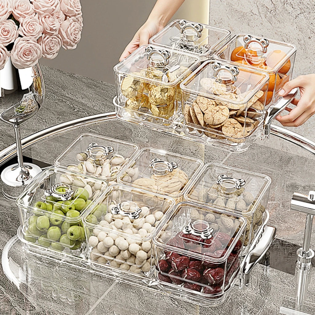 4/6 Compartment Clear Plastic Storage Tray – Durable & Eco-Friendly
