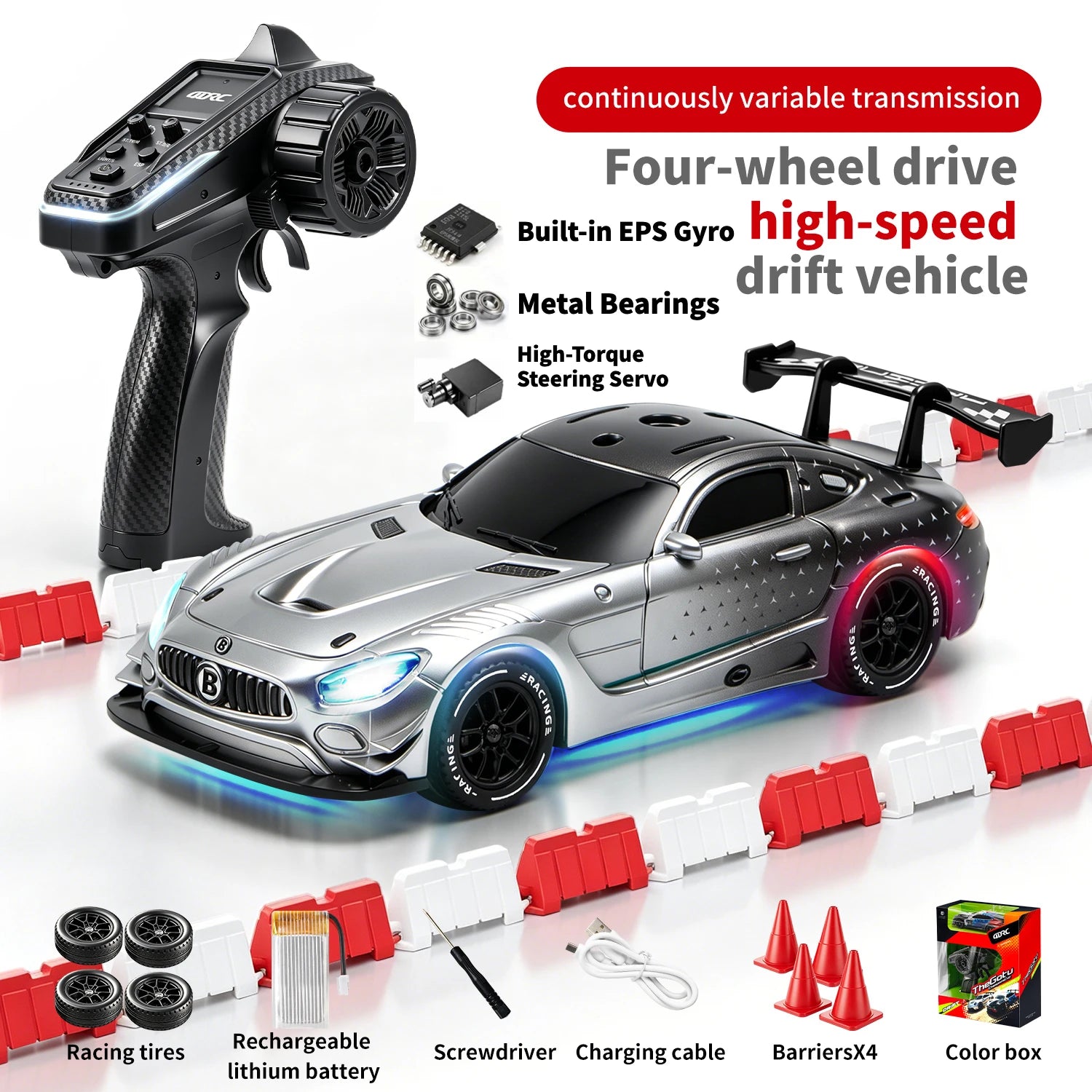 4DRC Mini RC Racing Car - 4WD Pocket Drift 1:43 High-Speed Toy