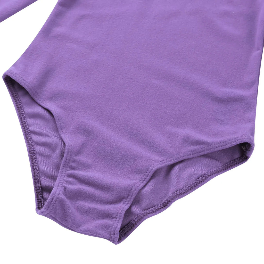 Girls Long Sleeve Ballet Leotard - Soft & Stretchy Dance Costume
