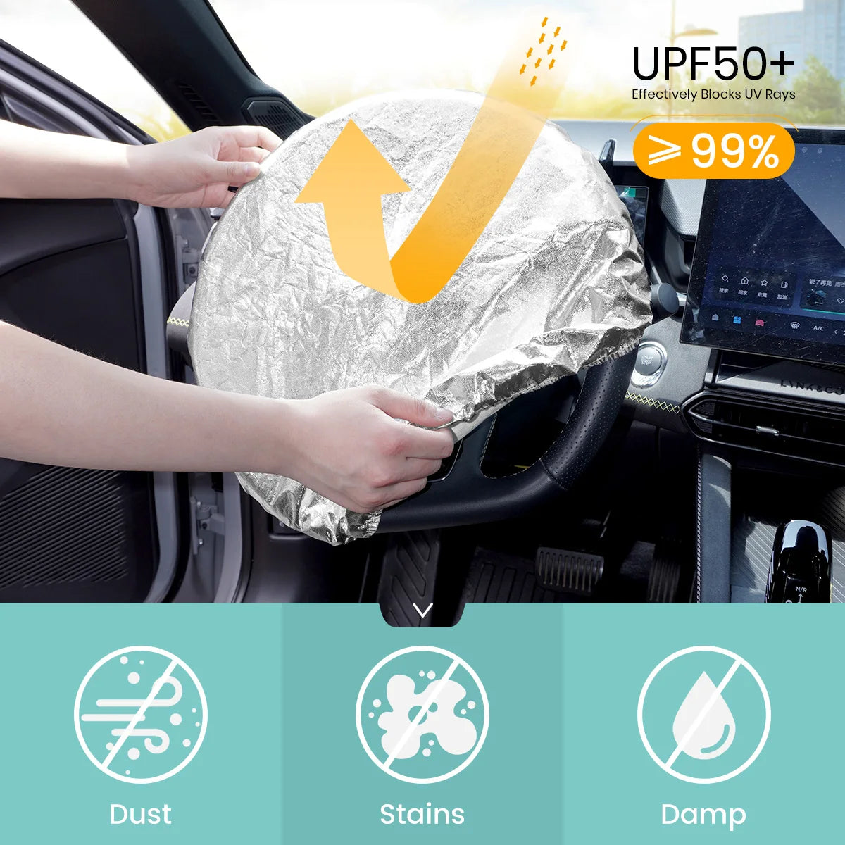 Car Steering Wheel Cover Sun Shade - Double-Layer Insulation