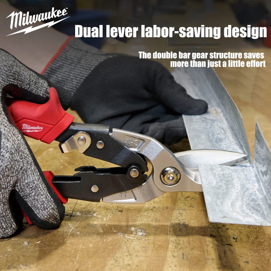 Milwaukee Heavy-Duty Aviation Snips - Left & Straight Cutting Tools