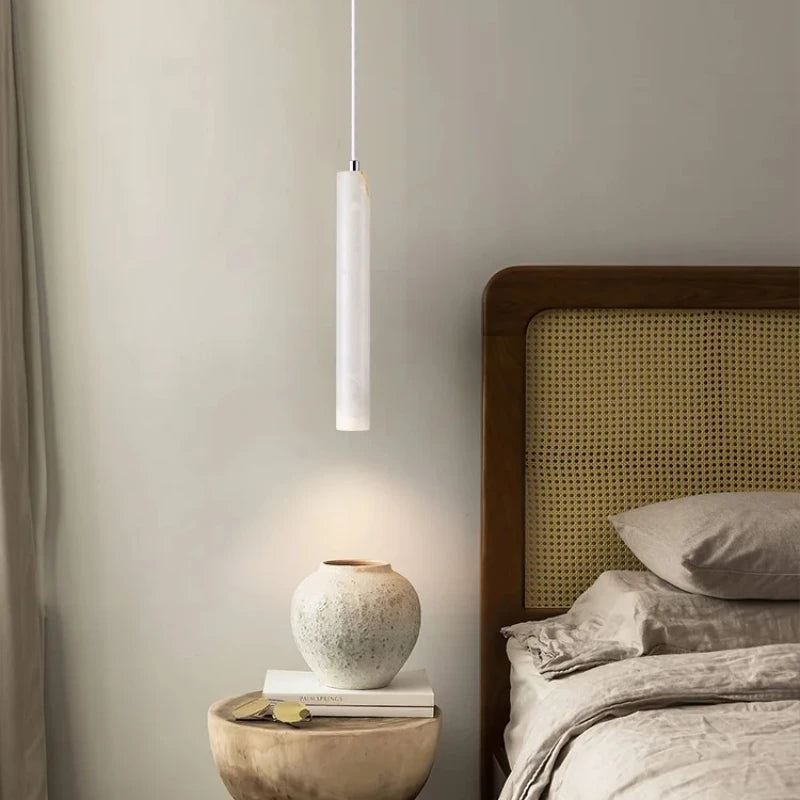 Pumous LED Pendant Lamp - Modern Wooden Chandelier for Bedroom
