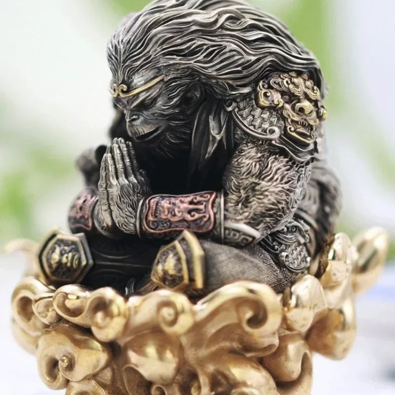 Handmade Brass Monkey Desktop Decoration - Unique Wukong Ornaments
