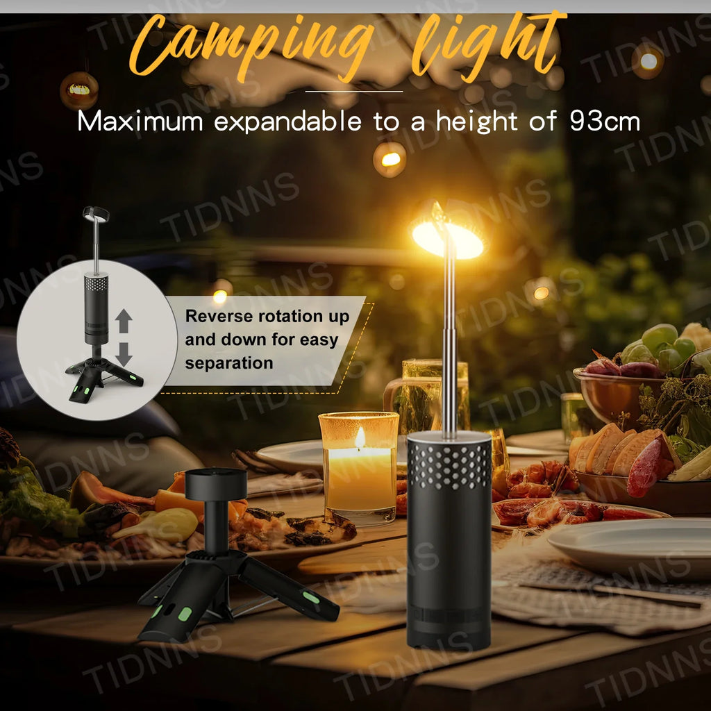 TIDNNS LED Camping Flashlight & Lantern - Rechargeable, Telescopic, Versatile