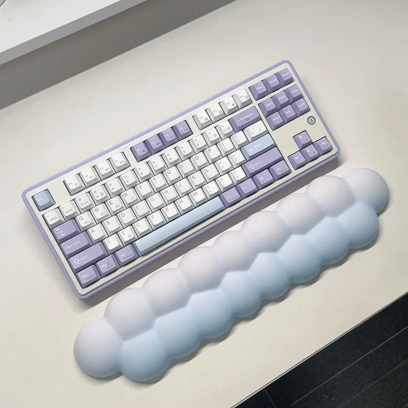 CybJoy Ergonomic Memory Foam Keyboard Wrist Rest - Puff Clouds Design