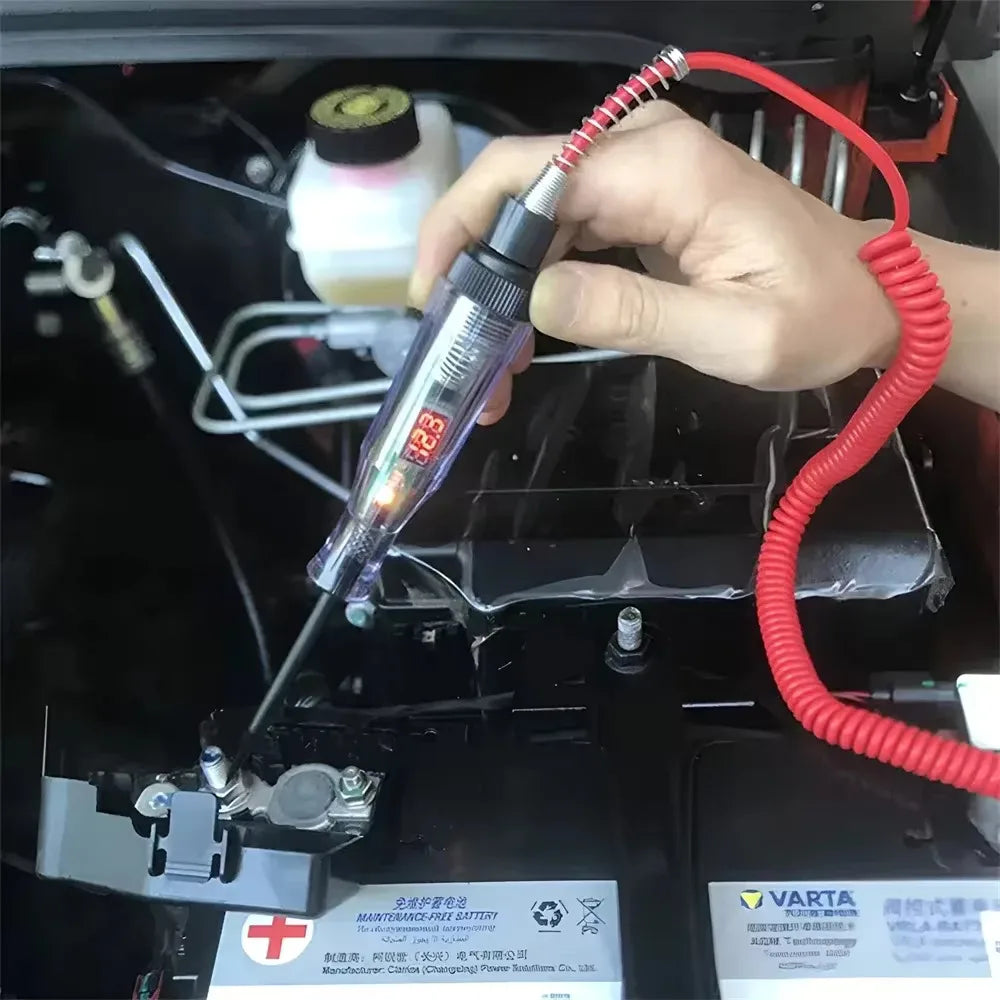 6V-24V Car Voltage Tester - Auto Diagnostic Probe with LCD Display