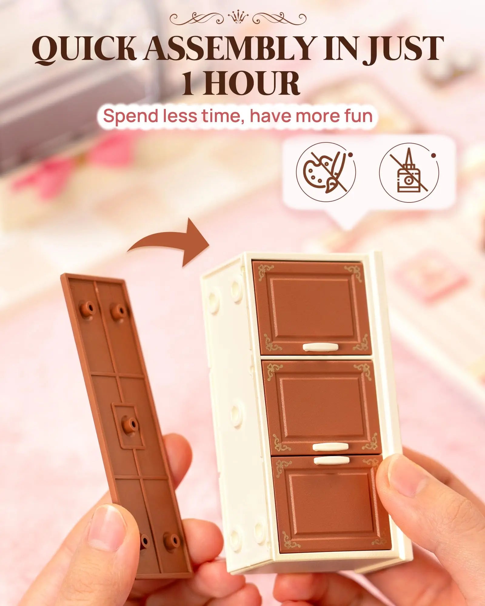 Robotime Rolife Tasty Cake Shop Dollhouse Building Kit - Creative Gift