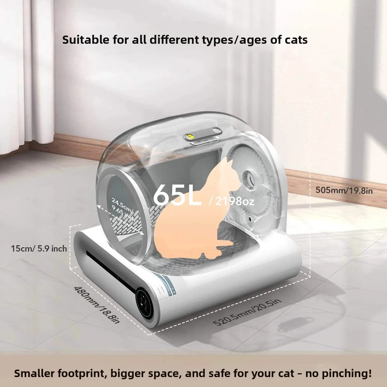 Automatic Smart Cat Litter Box - Hygienic, Large Capacity & App-Controlled