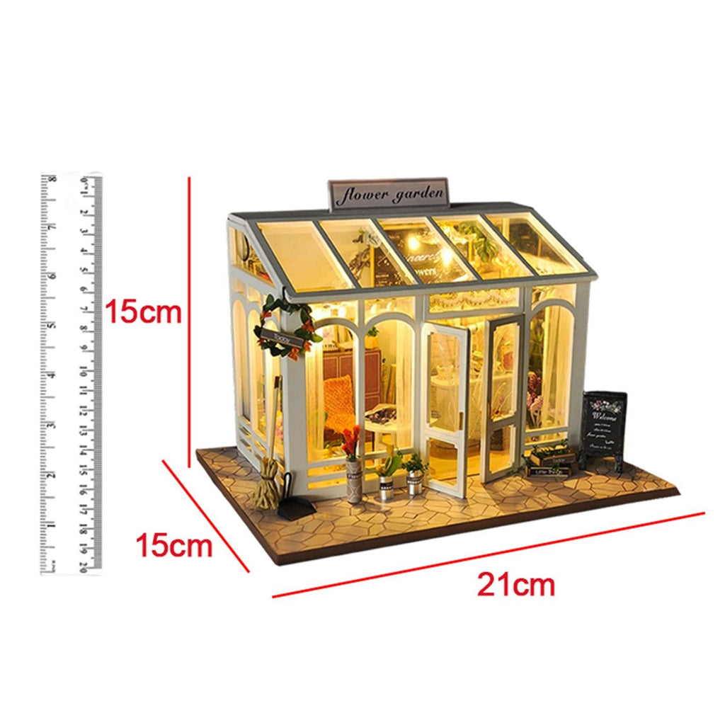 DIY Dollhouse Kit: 3D Flower Garden Puzzle with LED Lights