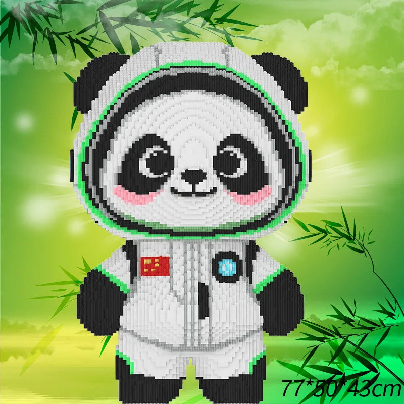 Cowboy Camouflage Panda Building Blocks - Fun 3D Puzzle Toy