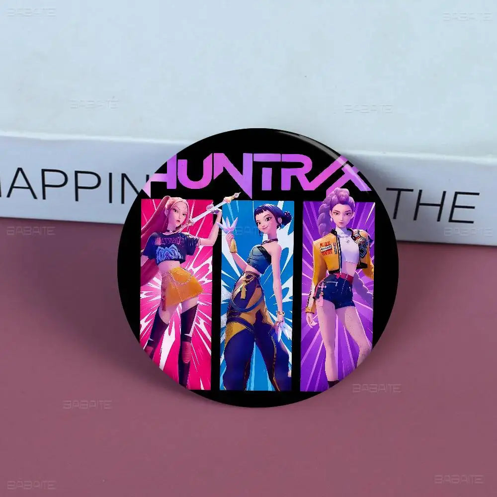 K-Pop Demon Hunters Anime Pin Button | Cute Cartoon Brooch Jewelry