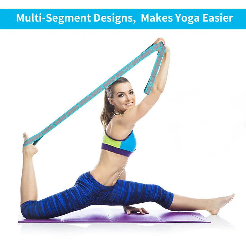 Elastic Stretching Strap with Loops for Yoga, Pilates, Dance & Gymnastics