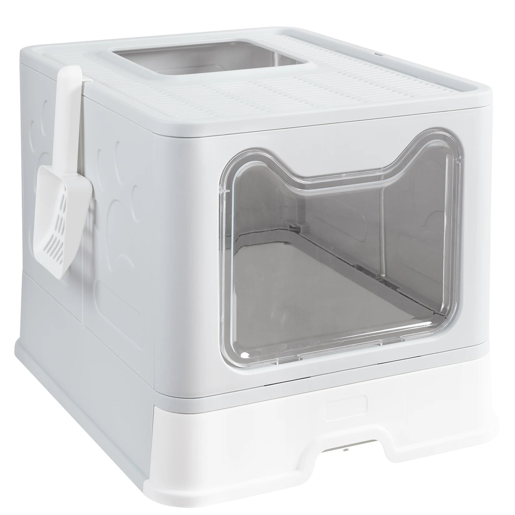 XXL Foldable Cat Litter Box with Front Entry & Top Exit - Space Saving