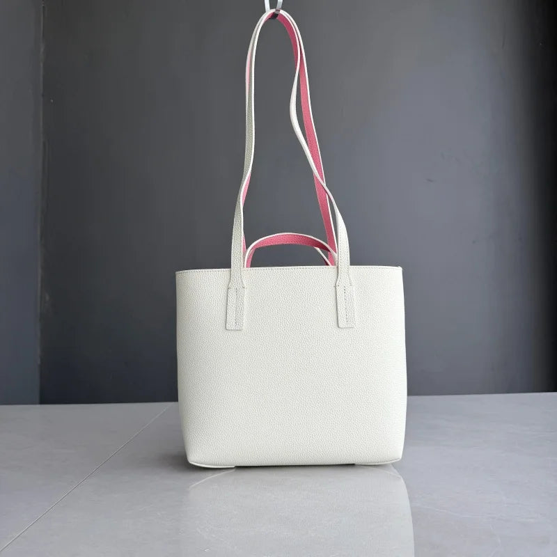 Premium Cowhide Leather Reversible Handbag - Versatile & Durable