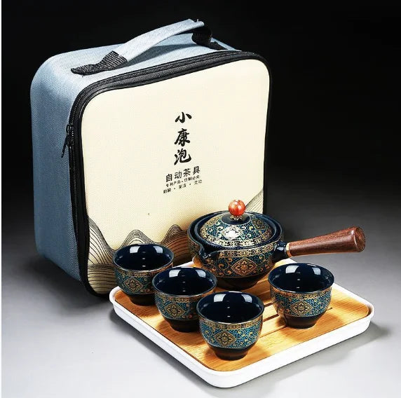 Elegant Sand Ceramic Kung Fu Tea Set - Travel & Gift Ready