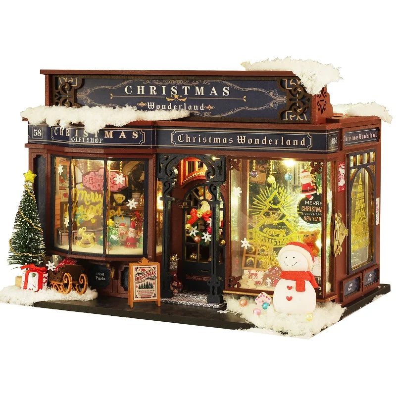 Enchanting DIY Christmas Wonderland Miniature Kit - Handcrafted 3D Model