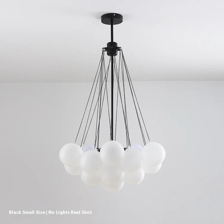 Nordic Bubble Ball Chandelier - Stylish Cream Glass Pendant Lamp