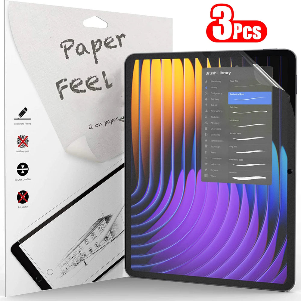 3Pcs Paper Feel Screen Protector for Xiaomi Pad 7, 6 & Pro Series