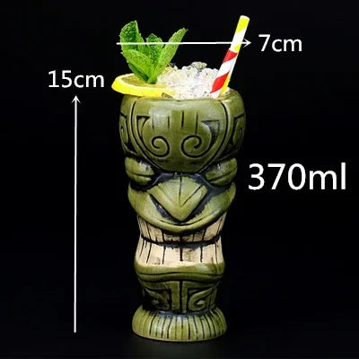 Colorful 450ml Hawaii Tiki Mug - Perfect for Cocktails & Beverages