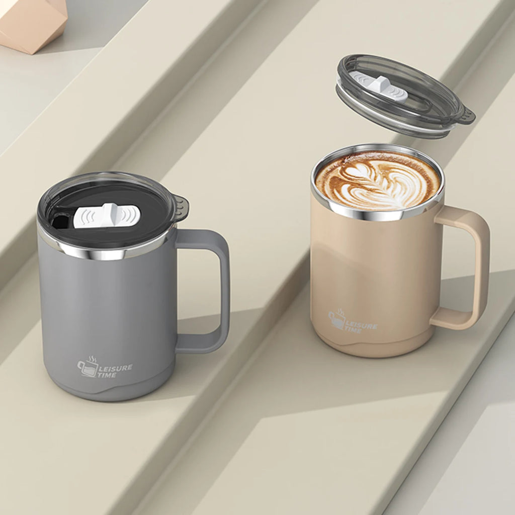 Double Wall Insulated Coffee Mug - Large Capacity with Handle